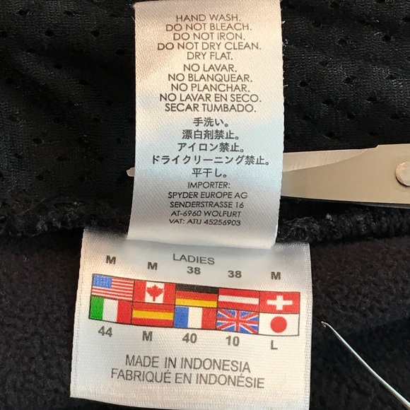 Spyder Full Zip Sweatshirt Jacket Ribbed Black EUC - Picture 10 of 11